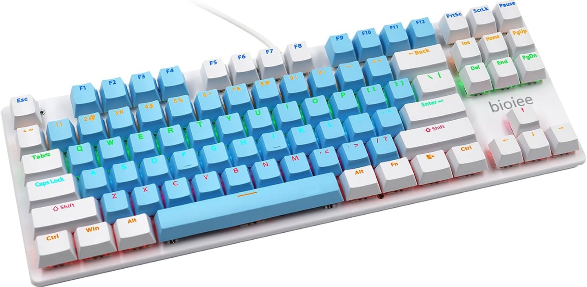 Labymos biojee Wired 87-Key Mechanical Gaming Keyd Rainbow Backlit Keyd For Windows PC Laptop for Game and Office Labymos biojee Wired 87-Key Mechanical Gaming Keyd Rainbow Backlit Keyd For Windows PC Laptop for Game and Office
