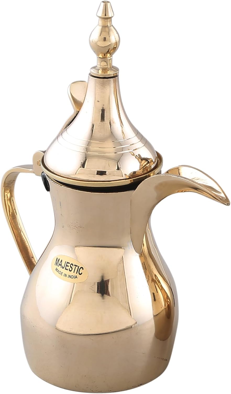 Majestic Brass Dallah Raslan, Traditional Arabic Coffee Pot Design, Perfect for Serving Arabic Coffee, Tea, and Hot Beverages (480ml) Majestic Brass Dallah Raslan, Traditional Arabic Coffee Pot Design, Perfect for Serving Arabic Coffee, Tea, and Hot Beverages (480ml)