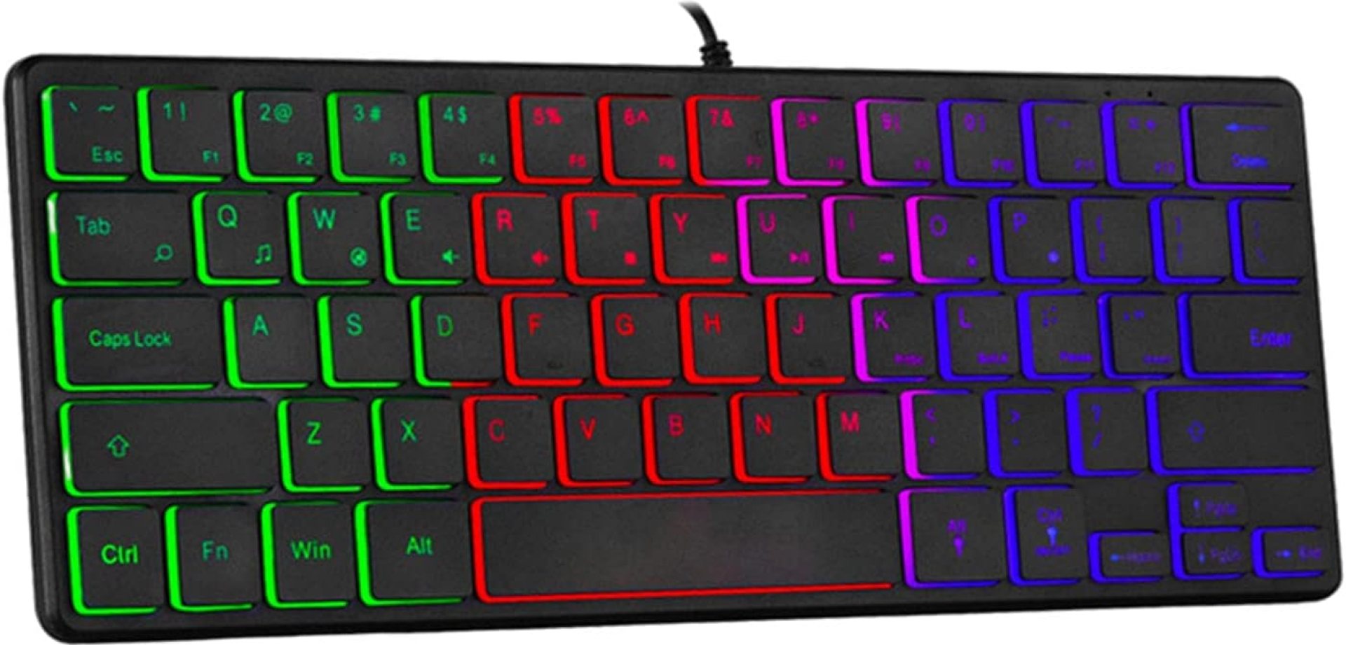 64 Keys Gaming Keyboard Mini Mechanical Wired Illuminated Compact Ergonomic Game Waterproof Three-Color for Typist Travel Business Android iOS Windows 64 Keys Gaming Keyboard Mini Mechanical Wired Illuminated Compact Ergonomic Game Waterproof Three-Color for Typist Travel Business Android iOS Windows