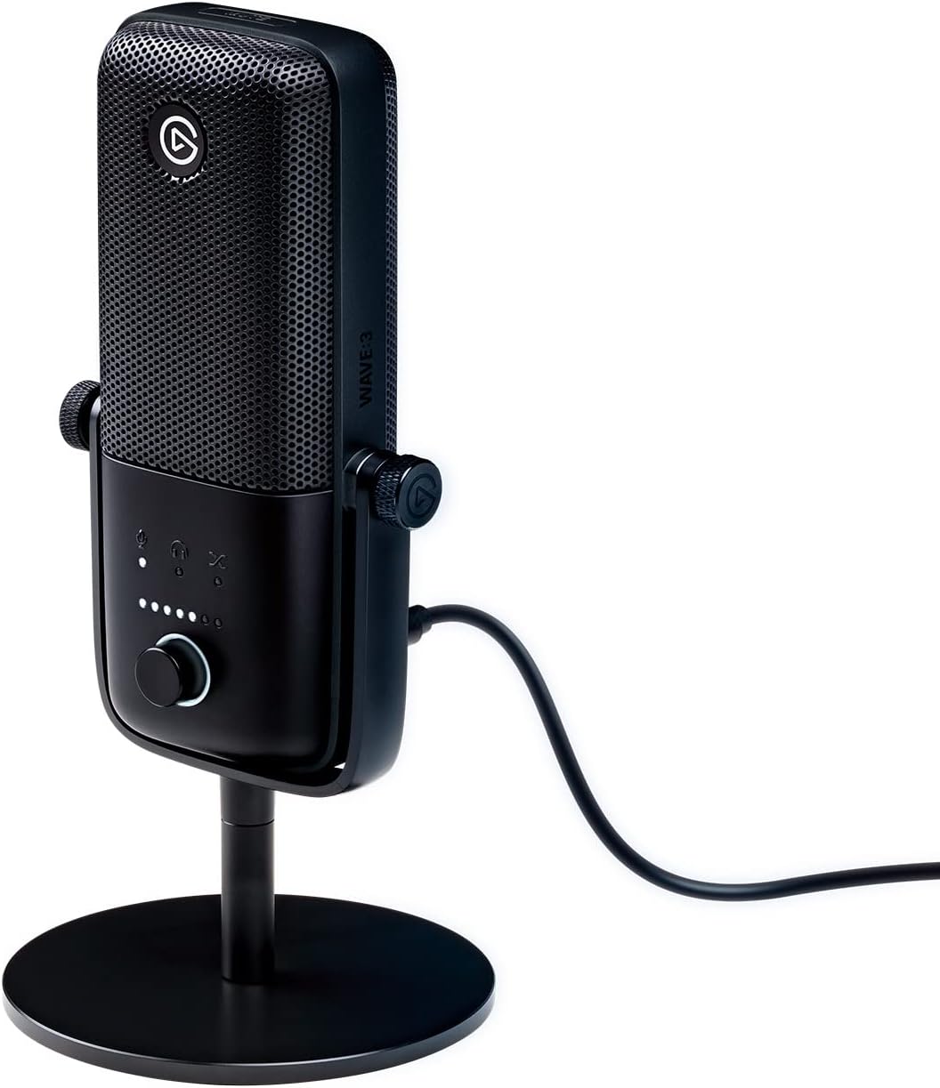 Elgato Wave:3 – Premium Studio Quality USB Condenser Microphone for Streaming, Podcast, Gaming and Home Office, Free Mixer Software, Sound Effect Plugins, Anti-Distortion, Plug ’n Play, for Mac, PC Elgato Wave:3 – Premium Studio Quality USB Condenser Microphone for Streaming, Podcast, Gaming and Home Office, Free Mixer Software, Sound Effect Plugins, Anti-Distortion, Plug ’n Play, for Mac, PC