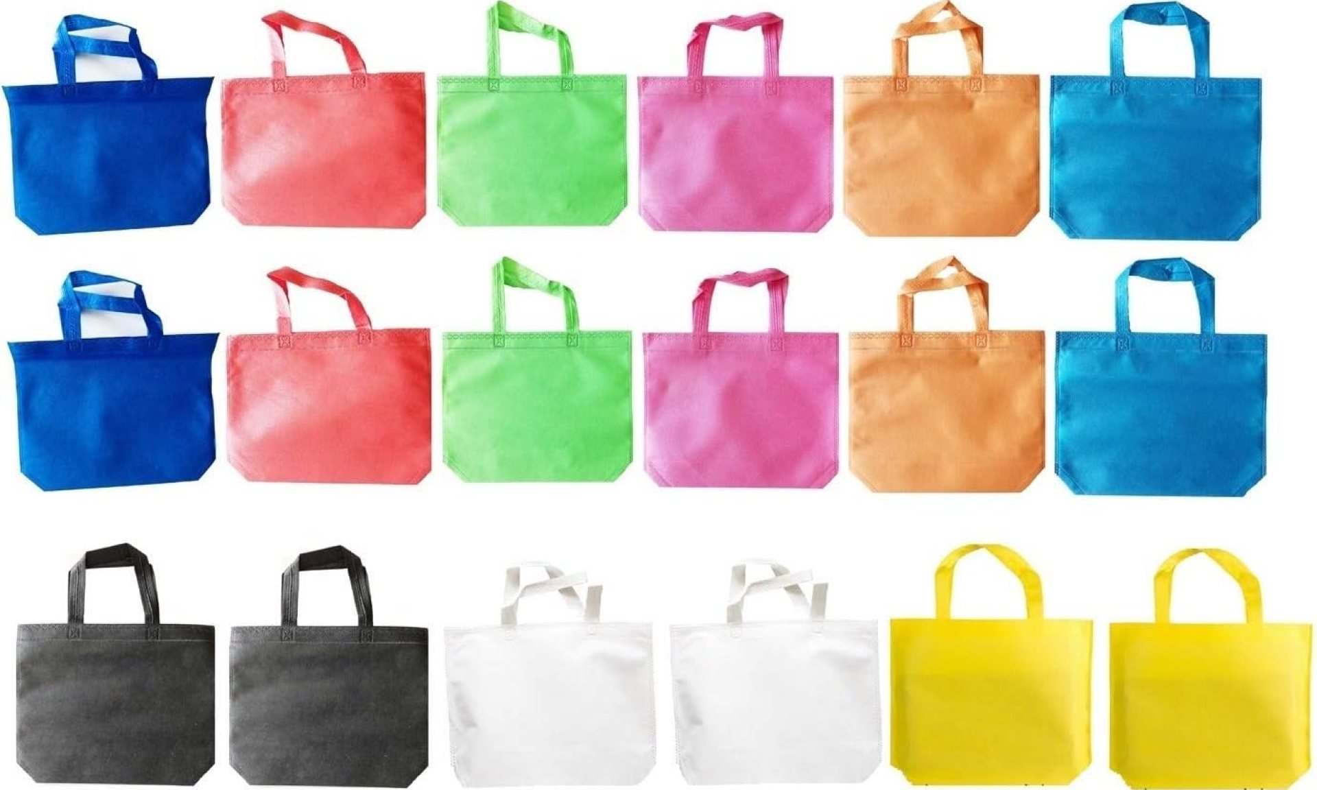 ‘king’s deal 18Pcs(9color x 2) Pack 13” Non-woven Reusable Grocery BAG Tote Bag for Party Favor in Retail Packaging’ ‘king’s deal 18Pcs(9color x 2) Pack 13” Non-woven Reusable Grocery BAG Tote Bag for Party Favor in Retail Packaging’