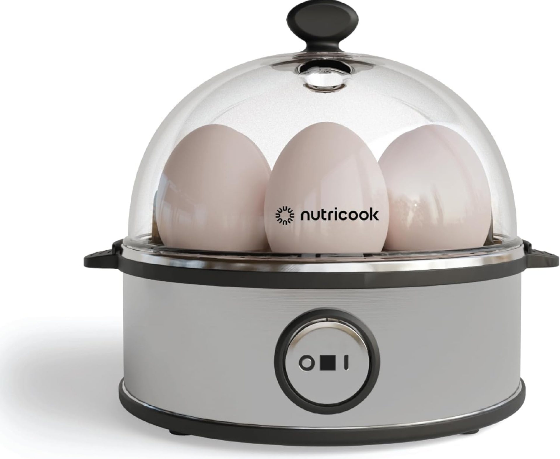 NutriCook Rapid Egg Cooker: 7 Egg Capacity Electric Egg Cooker for Boiled Eggs, Poached Eggs, Scrambled Eggs, or Omelettes with Auto Shut Off Feature – Silver NutriCook Rapid Egg Cooker: 7 Egg Capacity Electric Egg Cooker for Boiled Eggs, Poached Eggs, Scrambled Eggs, or Omelettes with Auto Shut Off Feature – Silver
