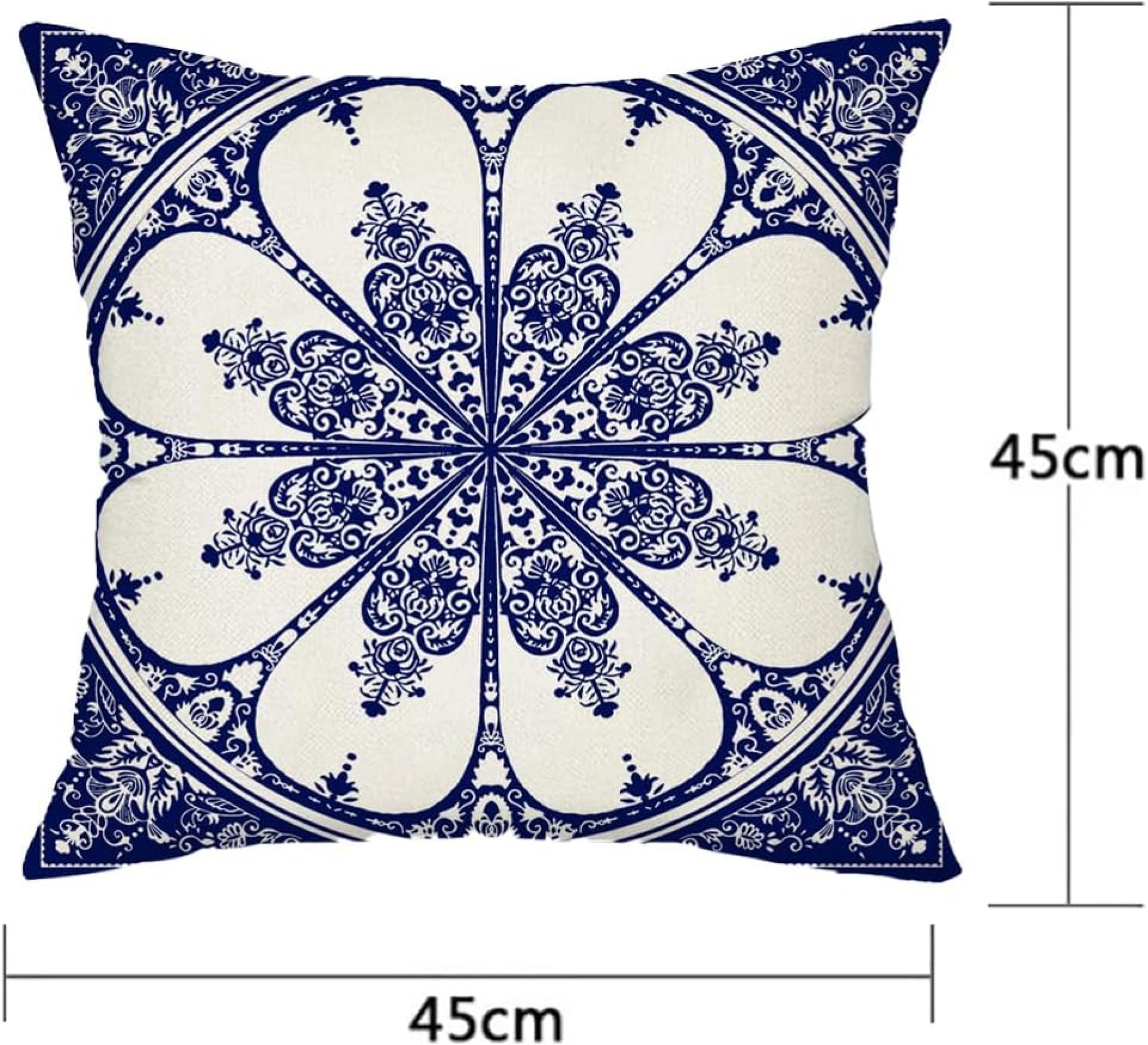 HORIWE 4pcs Cushion Cover 45x45cm Pillow Cases Throw Pillow Covers for Sofa Couch Living room Bed Home Décor Blue White Porcelain HORIWE 4pcs Cushion Cover 45x45cm Pillow Cases Throw Pillow Covers for Sofa Couch Living room Bed Home Décor Blue White Porcelain