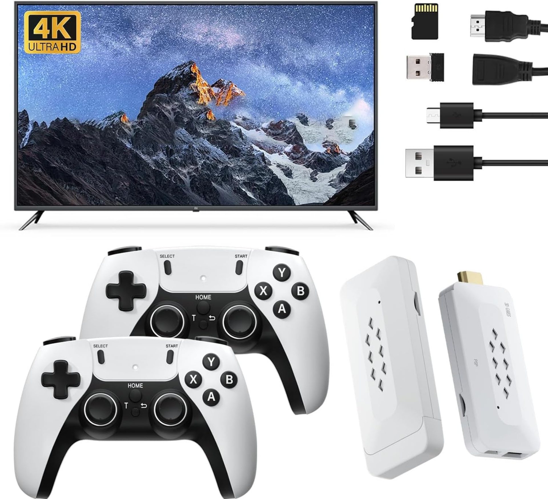 Retro Game Console, Wireless Nostalgia Game Stick 4K 1080P High Definition HDMI Output, 52 Classic Emulators, Built in 20000+/40000+ Games, Plug and Play Video Game Stick (M22-128G) Retro Game Console, Wireless Nostalgia Game Stick 4K 1080P High Definition HDMI Output, 52 Classic Emulators, Built in 20000+/40000+ Games, Plug and Play Video Game Stick (M22-128G)