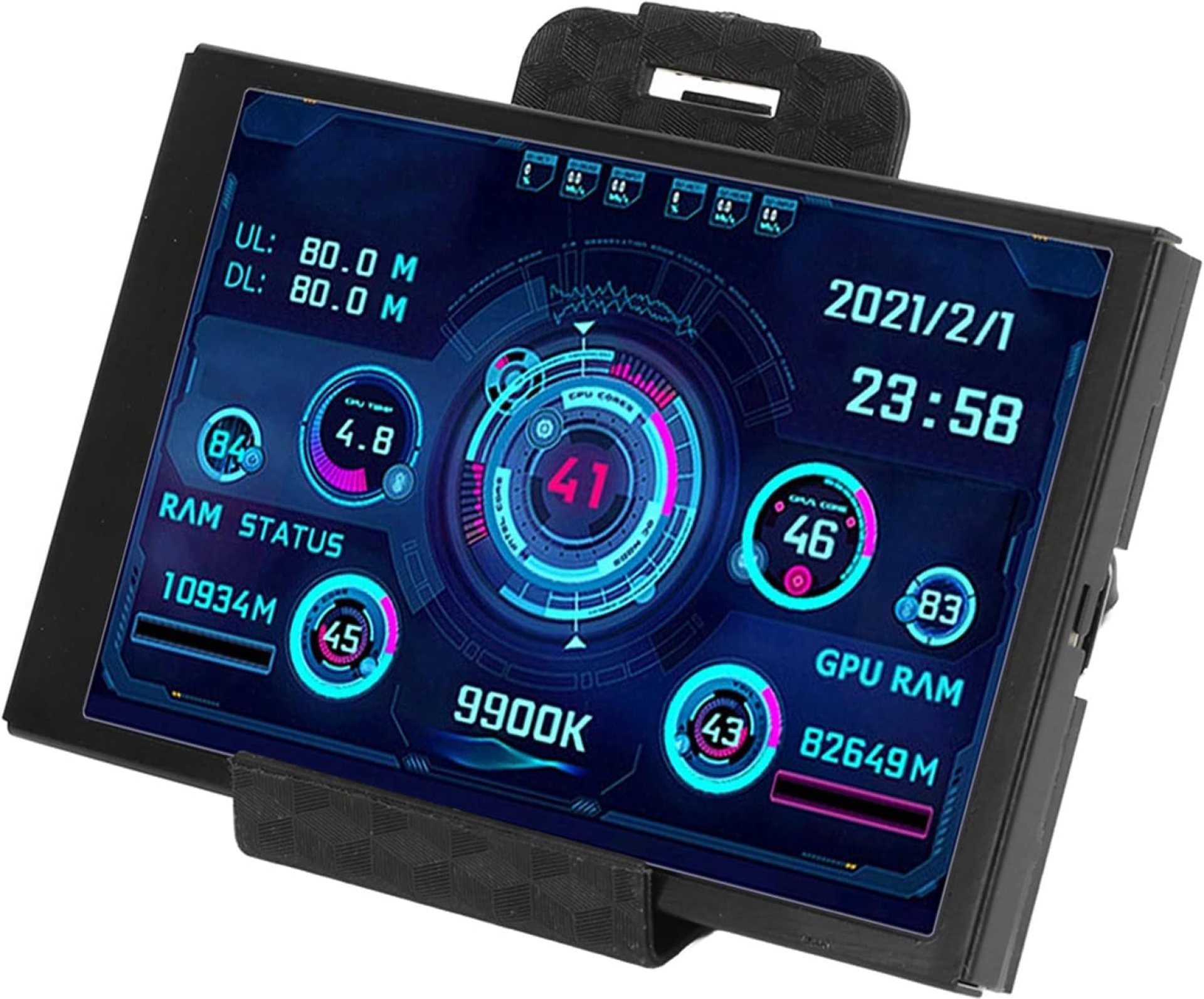 Denash 3.5inch Computer Temp Monitor Full View Display, Small Screen for AIDA64 PC CPU RAM Hard Disk Data Monitor with PC Temperature Display, CPU Temperature (Black) Denash 3.5inch Computer Temp Monitor Full View Display, Small Screen for AIDA64 PC CPU RAM Hard Disk Data Monitor with PC Temperature Display, CPU Temperature (Black)