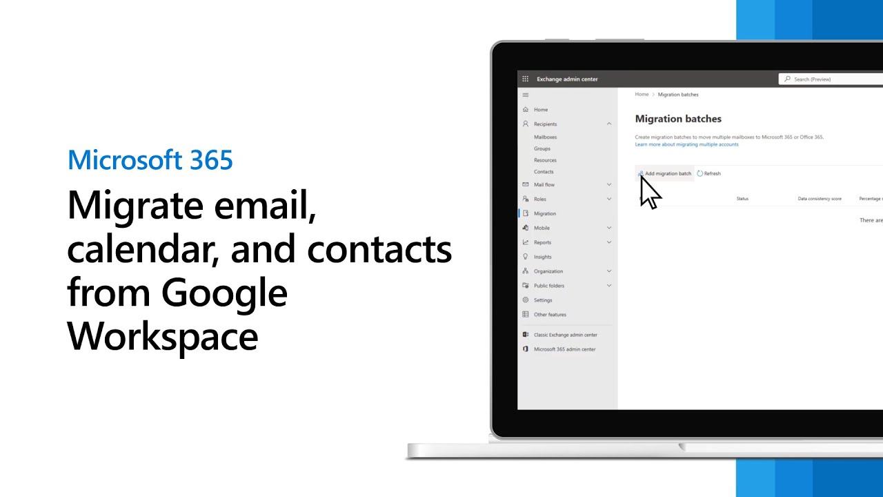 Migrate e mail, calendars, and contacts from Google Workspace to Microsoft 365 Migrate e mail, calendars, and contacts from Google Workspace to Microsoft 365