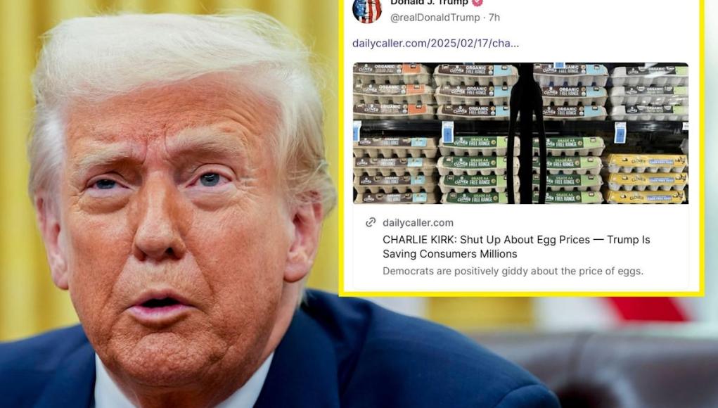 La última repetición de Trump sobre Truth Truth Social, llamada «Cállate sobre los precios del huevo», se está volviendo viral, y debe colgarse en los supermercados en todo el país La última repetición de Trump sobre Truth Truth Social, llamada «Cállate sobre los precios del huevo», se está volviendo viral, y debe colgarse en los supermercados en todo el país