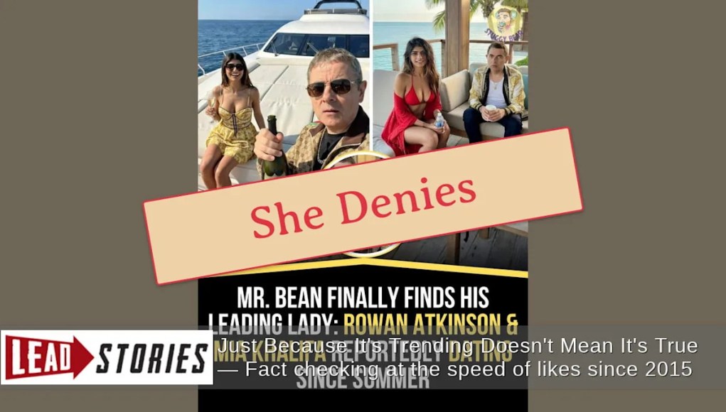 Mia Khalifa NO está saliendo con Rowan Atkinson, el actor que interpretó a «Mr. Bean» – Rumor desmentido por Khalifa Mia Khalifa NO está saliendo con Rowan Atkinson, el actor que interpretó a «Mr. Bean» – Rumor desmentido por Khalifa