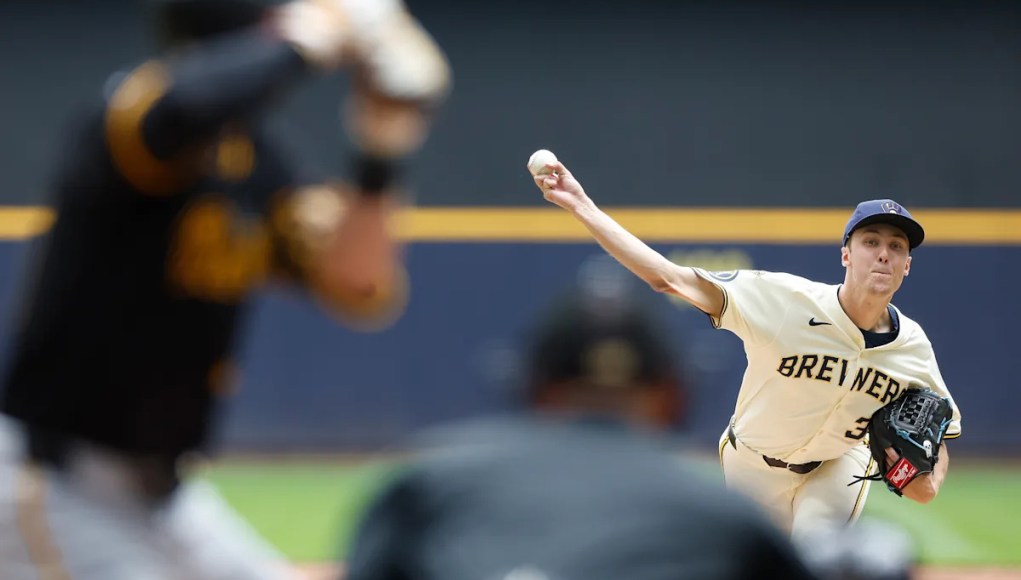 El novato de los Cerveceros Jacob Misiorowski deslumbra nuevamente en el enfrentamiento de lanzamiento muy publicitado contra los piratas Ace Paul Skenes El novato de los Cerveceros Jacob Misiorowski deslumbra nuevamente en el enfrentamiento de lanzamiento muy publicitado contra los piratas Ace Paul Skenes