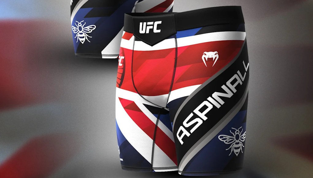 Foto: El campeón de peso pesado Tom Aspinall obtiene pantalones cortos personalizados patrióticos antes de UFC 321 Foto: El campeón de peso pesado Tom Aspinall obtiene pantalones cortos personalizados patrióticos antes de UFC 321