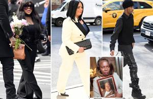 Exes de Biggie Smalls Faith Evans y Lil ‘Kim asisten al funeral de su madre Voletta Wallace después de su muerte a los 78 años