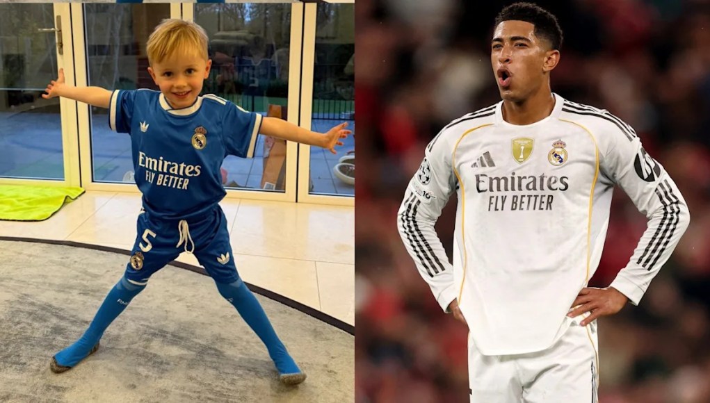 ¡El nuevo fan de Jude Bellingham! James Maddison viste a su hijo con la camiseta del Real Madrid de un amigo cercano con el mensaje de «elección sabia» ¡El nuevo fan de Jude Bellingham! James Maddison viste a su hijo con la camiseta del Real Madrid de un amigo cercano con el mensaje de «elección sabia»