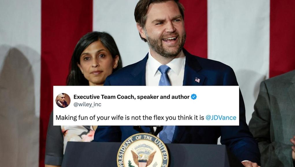 La «broma» más reciente de JD Vance sobre el papel de su esposa como Segunda Dama se vuelve viral porque la gente piensa que es «Straight Up Creepy» La «broma» más reciente de JD Vance sobre el papel de su esposa como Segunda Dama se vuelve viral porque la gente piensa que es «Straight Up Creepy»