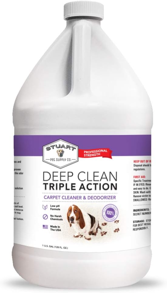 Professional Strength Deep Clean (Gal.) 3X Carpet Cleaner Solution & Deodorizer, Concentrated Encapsulating Carpet Shampoo, Pet Odor & Dirty Carpet Cleaning Solution 128 fl oz. Professional Strength Deep Clean (Gal.) 3X Carpet Cleaner Solution & Deodorizer, Concentrated Encapsulating Carpet Shampoo, Pet Odor & Dirty Carpet Cleaning Solution 128 fl oz.
