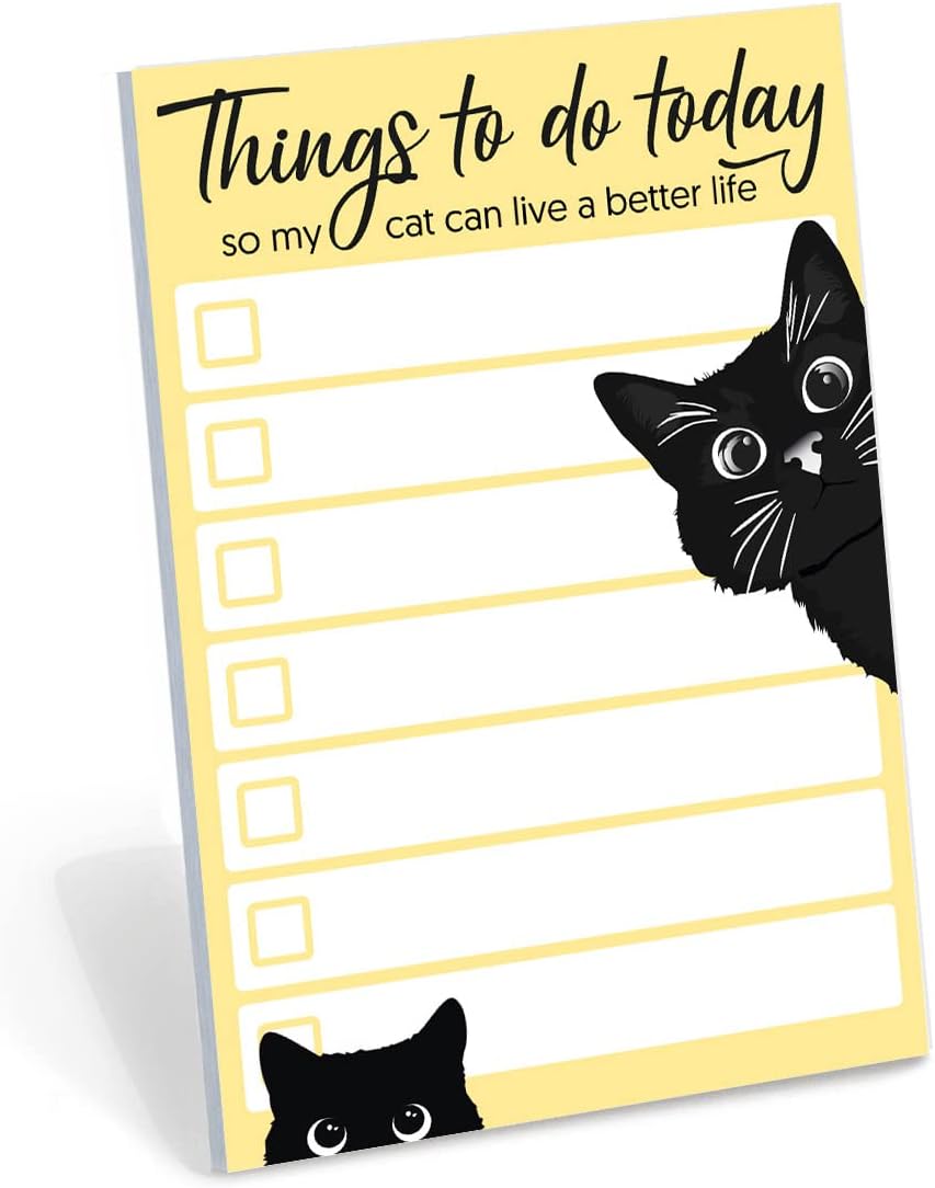 Funny Black Cat Lover Small to Do List Sticky Notes, Yellow | Things to Do Today | Humor Notebook Notepad Note Card for Women Gift| 50 Pages 4×6 by DAILY RITMO Funny Black Cat Lover Small to Do List Sticky Notes, Yellow | Things to Do Today | Humor Notebook Notepad Note Card for Women Gift| 50 Pages 4×6 by DAILY RITMO