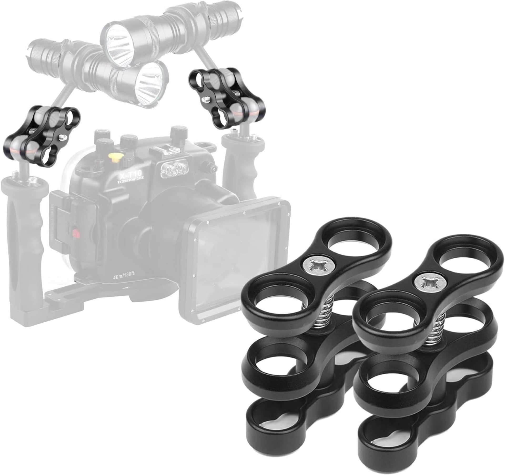 2 PCS x 1″ Inch Aluminum Standard Long Ball Clamp Mount for Underwater Diving Light Arm System,Work with Ram Mounts 2 PCS x 1″ Inch Aluminum Standard Long Ball Clamp Mount for Underwater Diving Light Arm System,Work with Ram Mounts