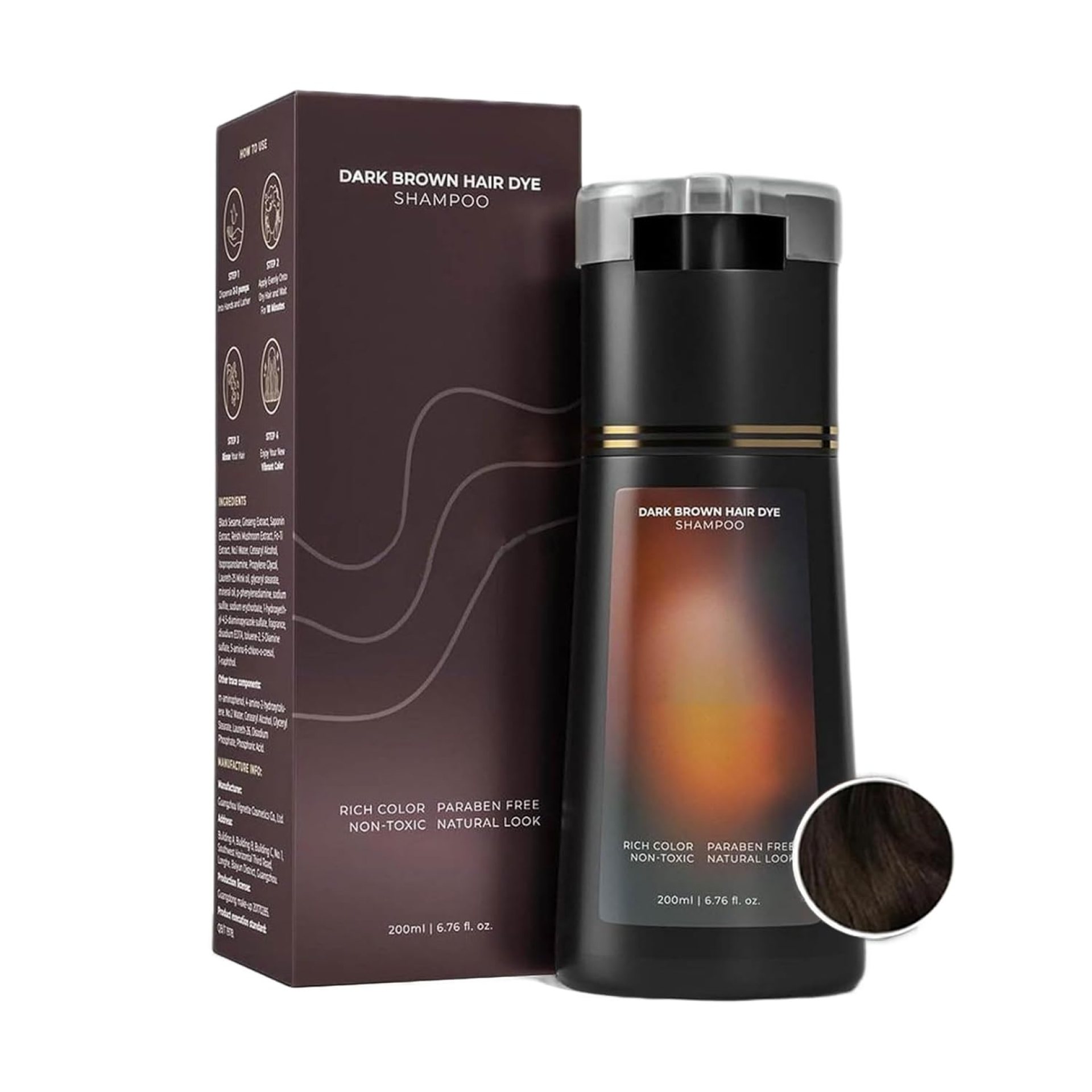 Hair Dye Shampoo, Hair Color Dye Shampoo, Hair Care Instant Dye Shampoo, Natural Hair Color Shampoo for Gray Hair Coverage, Suitable for Women & Men (Dark Brown) Hair Dye Shampoo, Hair Color Dye Shampoo, Hair Care Instant Dye Shampoo, Natural Hair Color Shampoo for Gray Hair Coverage, Suitable for Women & Men (Dark Brown)