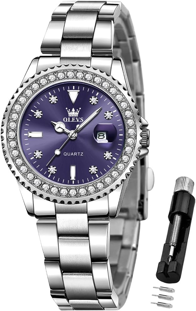 OLEVS Ladies Watch Diamond Dress Quartz Analog Female Watches Stainless Steel Two Tone Waterproof Luminous Day Date for Womens Wrist Watch Gift OLEVS Ladies Watch Diamond Dress Quartz Analog Female Watches Stainless Steel Two Tone Waterproof Luminous Day Date for Womens Wrist Watch Gift