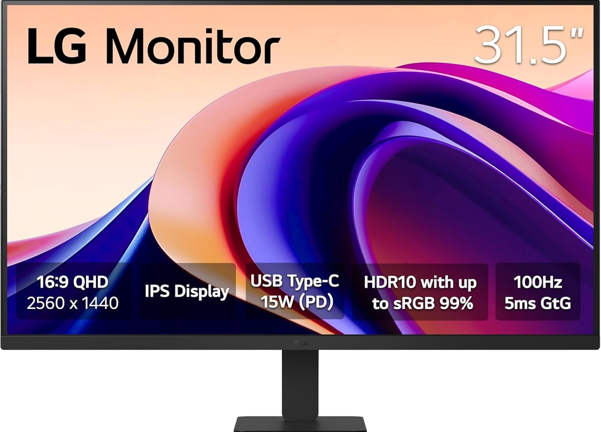 LG 32U631A-B 32-inch QHD (2560 x 1440) IPS Computer Monitor, 100Hz, 5ms, HDR10, Reader Mode, Flicker Safe, HDMI, USB Type-C 15W PD, Black LG 32U631A-B 32-inch QHD (2560 x 1440) IPS Computer Monitor, 100Hz, 5ms, HDR10, Reader Mode, Flicker Safe, HDMI, USB Type-C 15W PD, Black