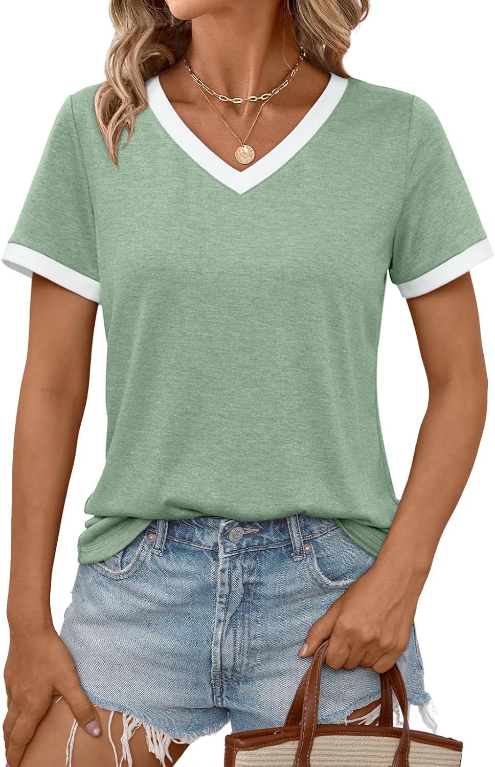 AUTOMET Womens Short Sleeve T-Shirts Summer Tops Casual Soft Tunic V Neck Basic Workout Clothes Spring Fashion Outfits 2025 AUTOMET Womens Short Sleeve T-Shirts Summer Tops Casual Soft Tunic V Neck Basic Workout Clothes Spring Fashion Outfits 2025