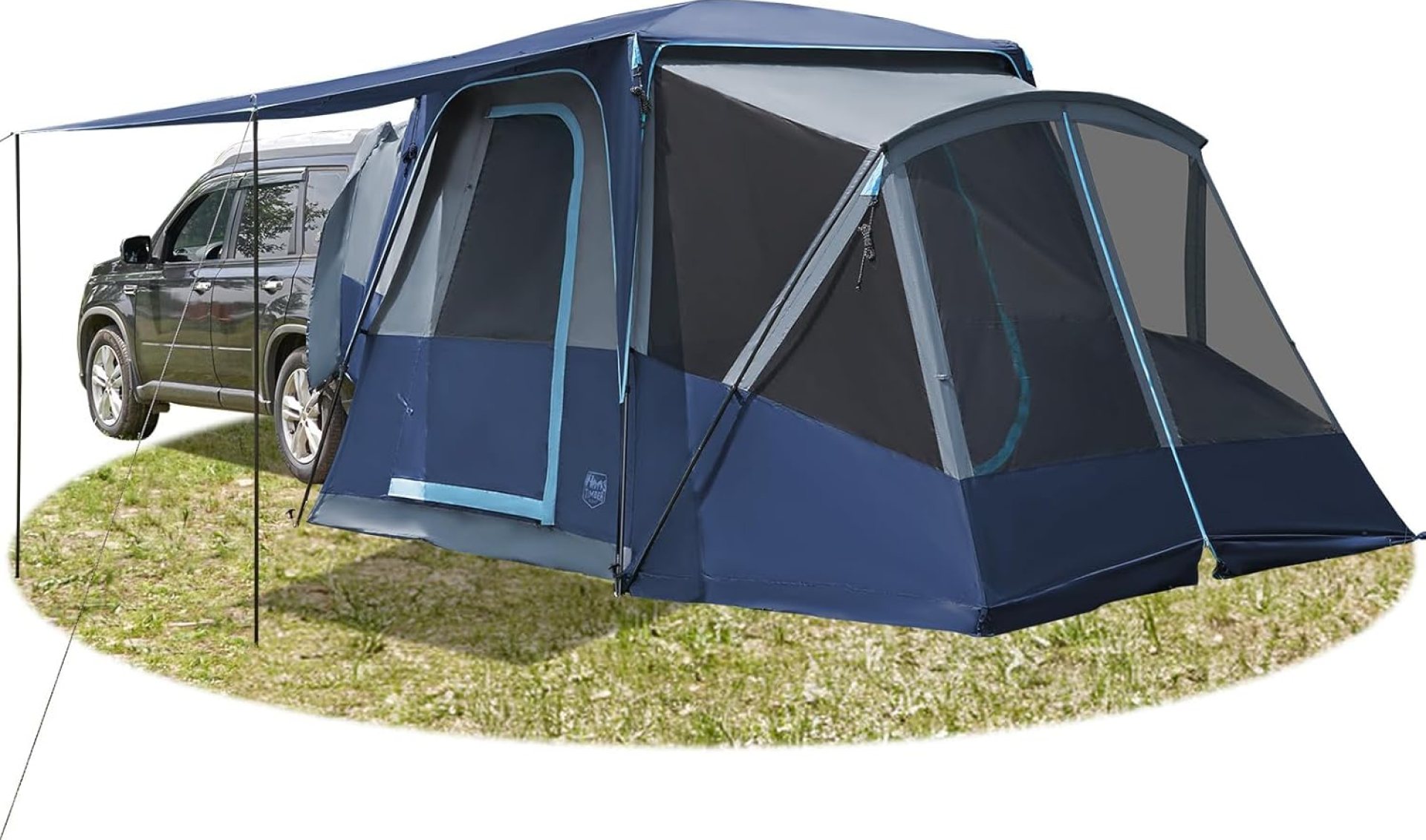 TIMBER RIDGE 5-9 Person SUV Tent with Screen Porch and Awning for Family Camping, Weather Resistant and Portable Van or Car Tent, Includes Rainfly and Storage Bag, 13′ W X 10′ L X 7.1′ H TIMBER RIDGE 5-9 Person SUV Tent with Screen Porch and Awning for Family Camping, Weather Resistant and Portable Van or Car Tent, Includes Rainfly and Storage Bag, 13′ W X 10′ L X 7.1′ H