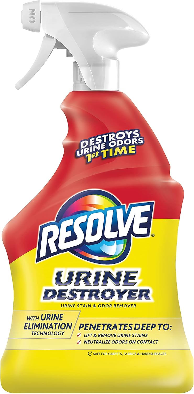 Resolve Urine Destroyer Spray – Pet Stain and Odor Remover, Carpet Cleaner Solution for Cat and Dog Urine, 32 Fl Oz Resolve Urine Destroyer Spray – Pet Stain and Odor Remover, Carpet Cleaner Solution for Cat and Dog Urine, 32 Fl Oz