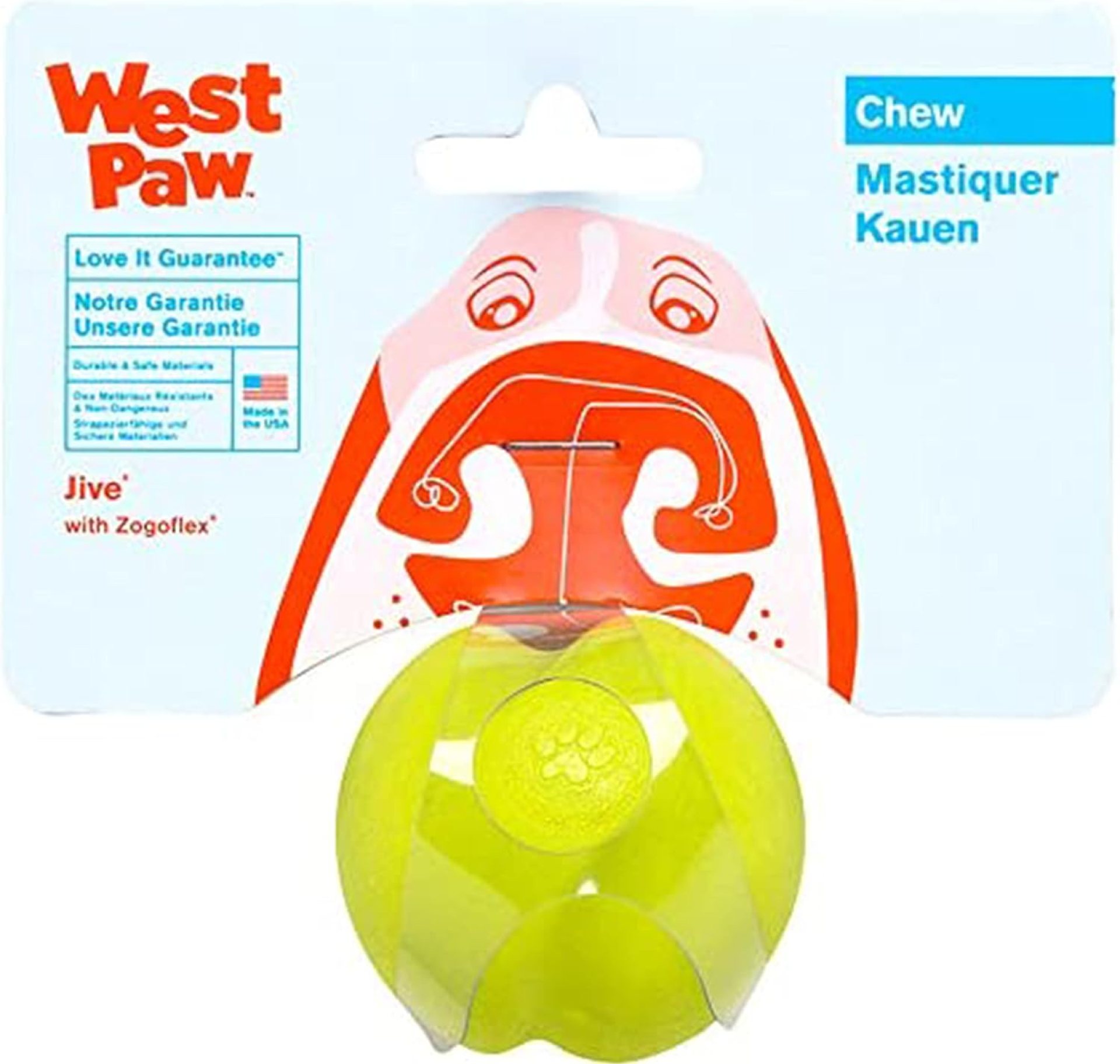 WEST PAW Zogoflex Jive Ball Dog Chew Toy – Bouncing Toys for Dogs, Fetch, Catch, Chewing, Play – Floatable, Recyclable Balls – Latex-Free, Non-Toxic, Dishwasher Safe Dog Toy, X-Small 2″, Granny Smith WEST PAW Zogoflex Jive Ball Dog Chew Toy – Bouncing Toys for Dogs, Fetch, Catch, Chewing, Play – Floatable, Recyclable Balls – Latex-Free, Non-Toxic, Dishwasher Safe Dog Toy, X-Small 2″, Granny Smith
