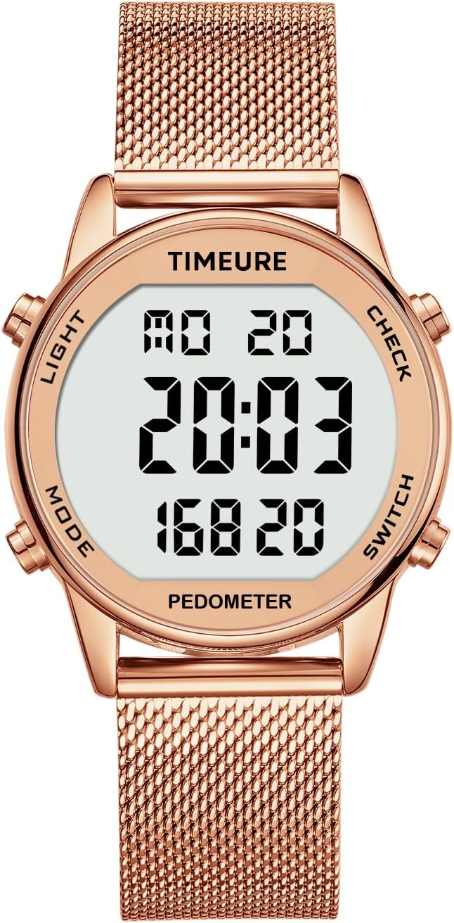 Women’s Step Counter Pedometer Watch with Stainless Steel Bracelet, Stylish Design, No App, No Charging Needed for Step, Calorie, Distance, Alarm, Countdown Timer,TU-2401 Women’s Step Counter Pedometer Watch with Stainless Steel Bracelet, Stylish Design, No App, No Charging Needed for Step, Calorie, Distance, Alarm, Countdown Timer,TU-2401
