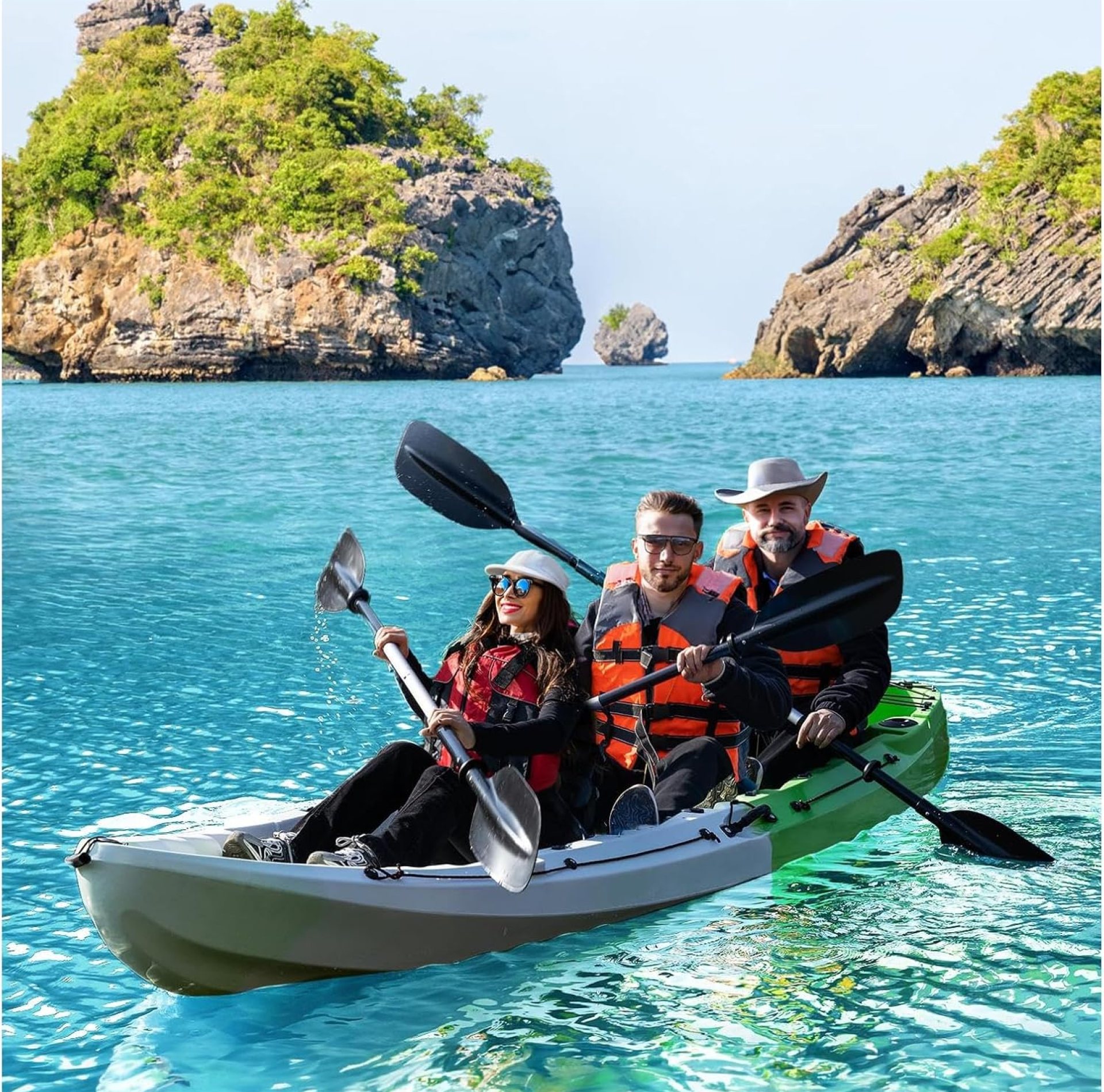Premium 12.4FT Sit-On-Top Fishing Kayak for 2-3 Adults, UV-Protected HDPE, 600LB Capacity, Includes Paddles & Accessories, Ideal for Ocean, River & Lake Use Premium 12.4FT Sit-On-Top Fishing Kayak for 2-3 Adults, UV-Protected HDPE, 600LB Capacity, Includes Paddles & Accessories, Ideal for Ocean, River & Lake Use