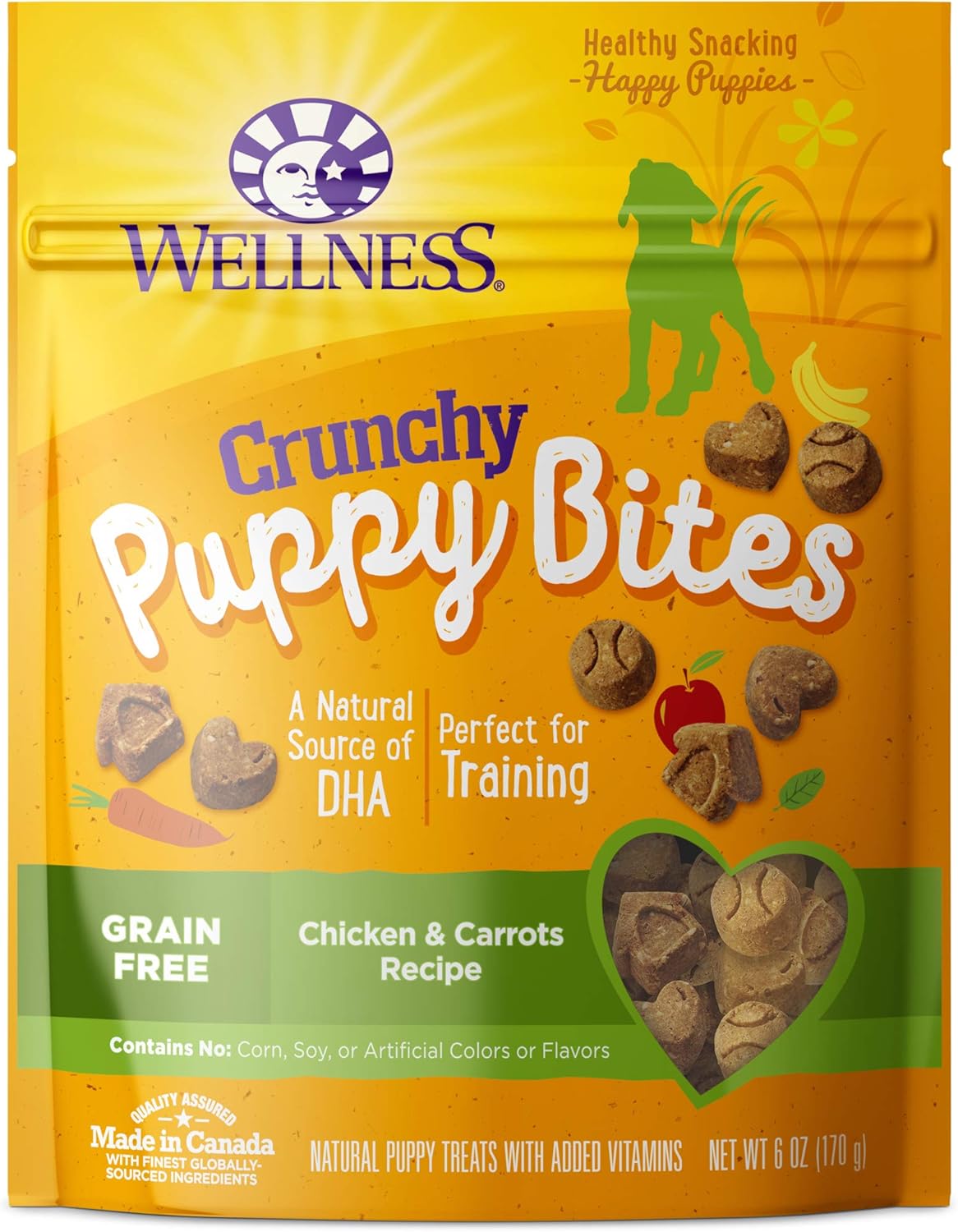 Wellness Puppy Treats, Natural, Training Treat, Grain Free, Crunchy Chicken & Carrot (6 Ounce bag) Wellness Puppy Treats, Natural, Training Treat, Grain Free, Crunchy Chicken & Carrot (6 Ounce bag)