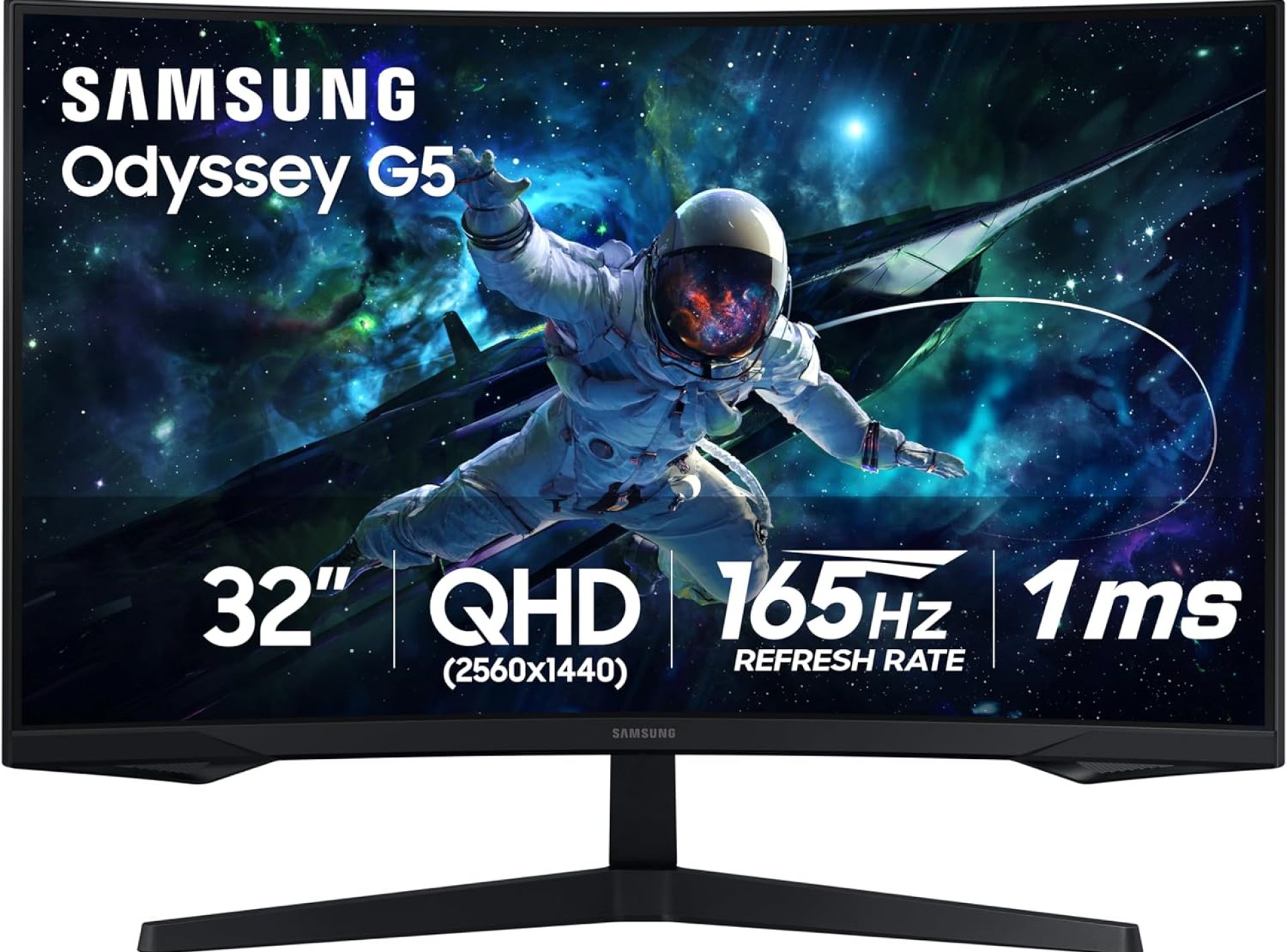 SAMSUNG 32” Odyssey G55C Series QHD 1000R Curved Gaming Monitor, 1ms(MPRT), HDR10, 165Hz, AMD Radeon FreeSync, Eye Care, Glare Free, Sharp Resolution LS32CG550ENXZA, 2024 SAMSUNG 32” Odyssey G55C Series QHD 1000R Curved Gaming Monitor, 1ms(MPRT), HDR10, 165Hz, AMD Radeon FreeSync, Eye Care, Glare Free, Sharp Resolution LS32CG550ENXZA, 2024