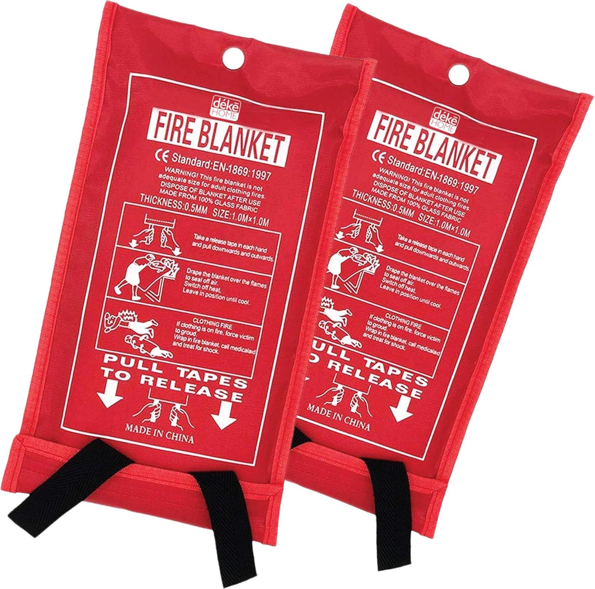 Deke Home Pack Fire Blanket – Fiberglass Emergency Suppression Blanket. Flame Retardant, Emergency Survival Safety Cover for Kitchen, Fireplace, Car, Office, Warehouse Deke Home Pack Fire Blanket – Fiberglass Emergency Suppression Blanket. Flame Retardant, Emergency Survival Safety Cover for Kitchen, Fireplace, Car, Office, Warehouse