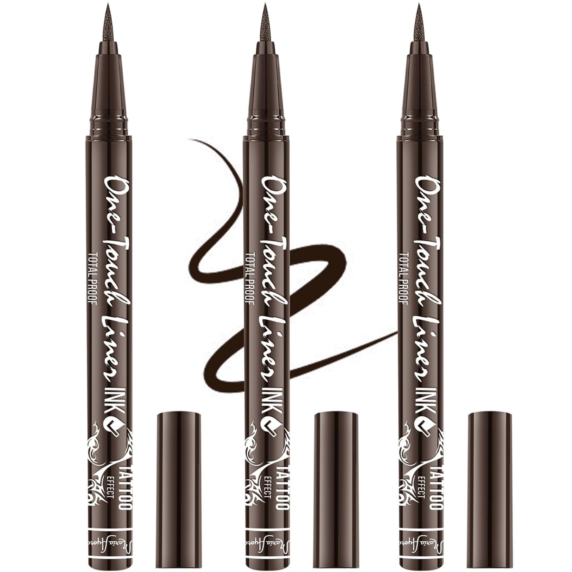Triple Pack of Vegan-Approved Hypoallergenic Liquid Eyeliner Pens, Tattoo Effect, Quick Dry, Waterproof, Smudgeproof, Long-lasting & Felt Tip Eyeliner pen: Precision Beauty for Women (Dark Brown) Triple Pack of Vegan-Approved Hypoallergenic Liquid Eyeliner Pens, Tattoo Effect, Quick Dry, Waterproof, Smudgeproof, Long-lasting & Felt Tip Eyeliner pen: Precision Beauty for Women (Dark Brown)