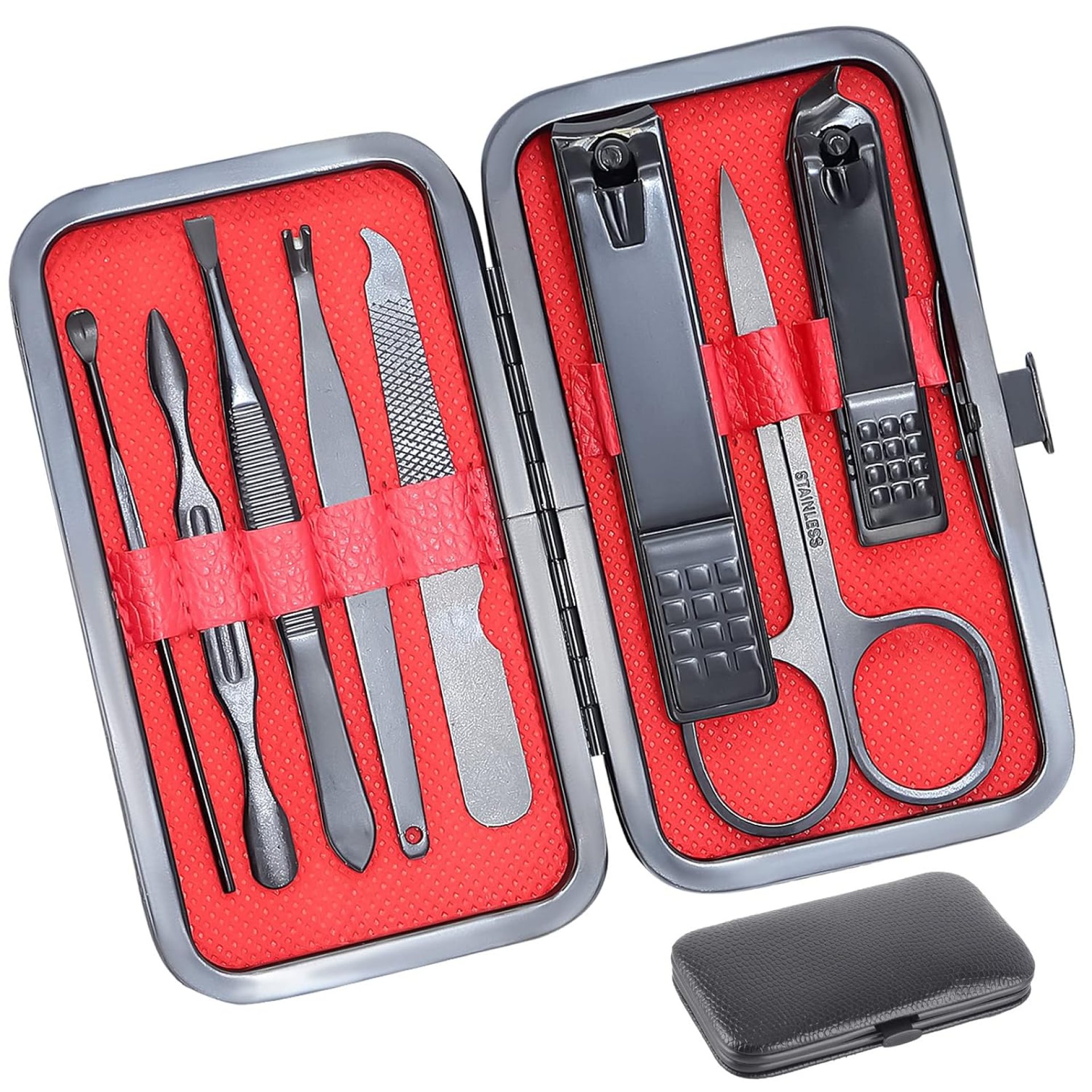 8 PCS Nail Clippers, ONEHERE Premium Manicure Set, Professional Grooming Gift Kit, Pedicure Kit, Facial, Hand, Foot, Cuticle Nail Care Tools, Fingernail Clippers with Luxurious Portable Travel Case 8 PCS Nail Clippers, ONEHERE Premium Manicure Set, Professional Grooming Gift Kit, Pedicure Kit, Facial, Hand, Foot, Cuticle Nail Care Tools, Fingernail Clippers with Luxurious Portable Travel Case