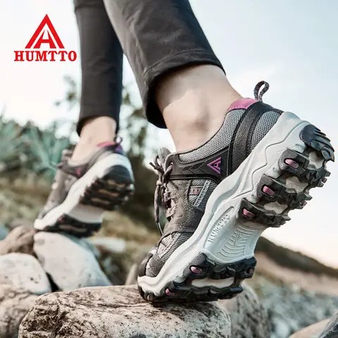 HUMTTO 여성 하이킹 신발 봄 야외 스포츠 등산 신발 운동화 따뜻한 남성 트레킹 스니커즈 발목 부츠 통기성