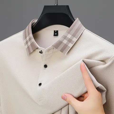 가벼운 럭셔리 브랜드 폴로 셔츠 봄가을 신상 긴팔 편안하고 통풍이 잘 되는 캐주얼 스트라이프 라펠 티셔츠 가벼운 럭셔리 브랜드 폴로 셔츠 봄가을 신상 긴팔 편안하고 통풍이 잘 되는 캐주얼 스트라이프 라펠 티셔츠