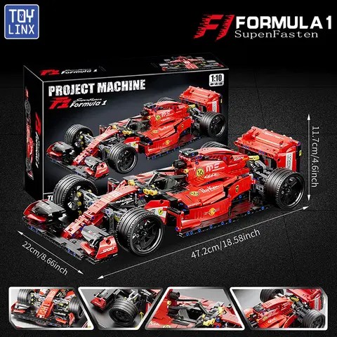 ToylinX F1 RC 레이스 자동차 빌딩 세트 MOC 원격 제어 빌딩 블록 자동차 멋진 소장 모델 자동차 키트 장난감 크리스마스 선물