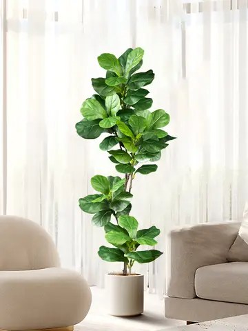 70-135cm 대형 인공 Ficus 나무 가짜 고무 식물 지점 플라스틱 바이올린 잎 홈 정원 실내 야외 장식