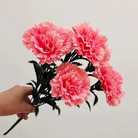 모조 꽃의 작은 핸들 바, 어머니의 날 스승의 날 가정 테이블 꽃의 꽃다발 카네이션 7 머리