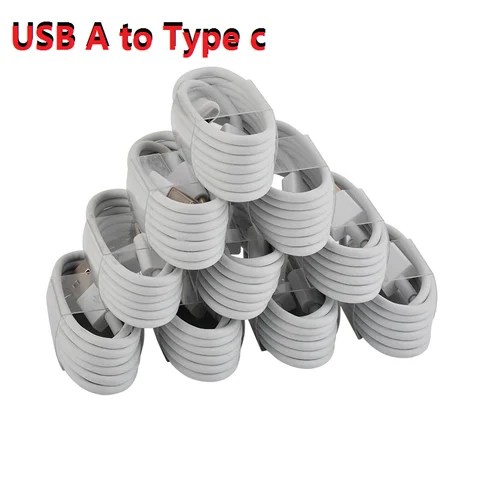 10-20Pcs 1M 3FT USB A 유형 c USB C 충전기 케이블 삼성 갤럭시 S20 S22 S23 S24 htc lg IPhone 15 Pro max