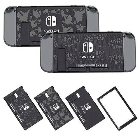 스위치 케이스 검정색 후면 후면 커버 교체 하우징 쉘 케이스 하단 Nintendo 스위치 액세서리 백플레이트(프레임 포함)