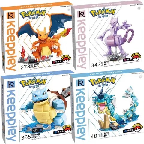 포켓몬 조립 빌딩 블록 장난감 애니메이션 피규어 Charizard Mewtwo Venusaur 만화 모델 장식품 장난감 어린이 생일 선물