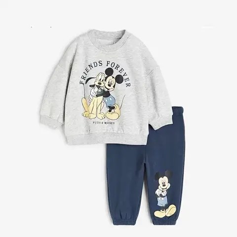 소년과 소녀 가을 Tracksuits 느슨한 얇은 패션 키즈 긴 소매 풀오버 까마귀 스웨트 팬츠 두 조각 세트 아동복