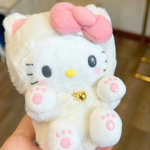 10cm 산리오 헬로 키티 만화 플러시 플러시 인형 박제 Schoolbag 펜던트 선물 작은 장식 플러시 소녀 선물 Spotify 프리미엄
