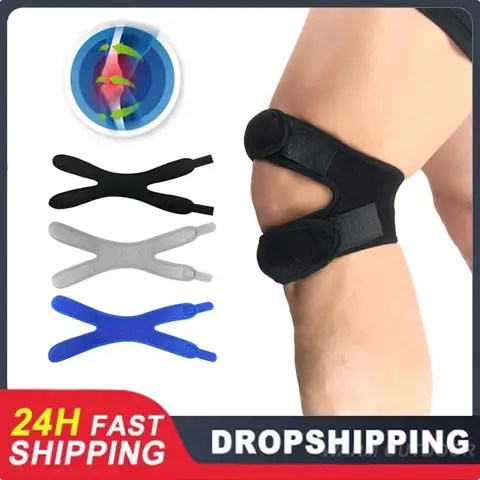1PC 조정 가능한 슬개골 지원 압축 무릎 패드 탄성 통기성 무릎 스트랩 ​   남성 여성 피트니스 러닝 스포츠 무릎 보호대