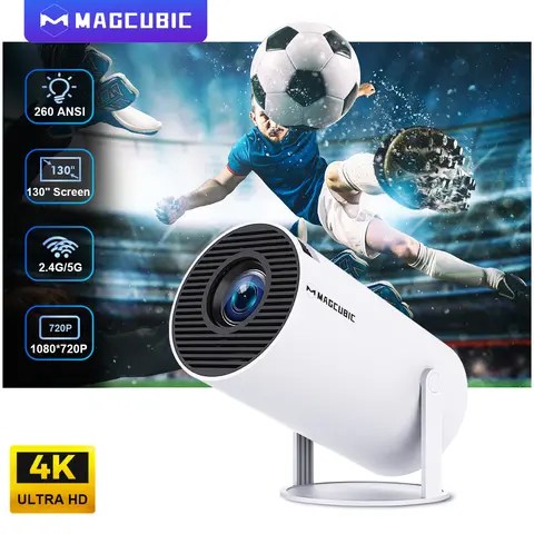 Magcubic 프로젝터 HY300 PRO 4K 안드로이드 11 듀얼 Wifi6 260ANSI Allwinner H713 BT5.0 1080P 1280*720P 홈 시네마 야외 Projetor