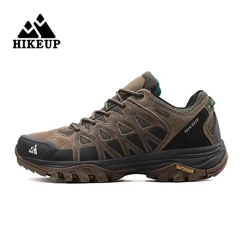 HIKEUP New Arrival Mens 하이킹 신발 통기성 레이스 업 트레킹 남성 쿠션 야외 등산 관광 운동화 남성용