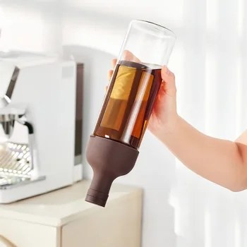 콜드브루 커피 포트 에스프레소 주전자 유리병, 아이스 커피 필터 메이커, 이중 용도 필터, 커피 및 차 포트, 바리스타 도구, 500ml 