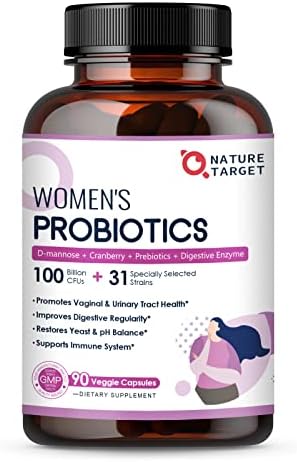 Probiotics for Women Digestive Health, 100 Billion CFUs Probiotic with Digestive Enzymes & Prebiotics, Vaginal Probiotics with Cranberry for Urinary Tract Health & pH Balance, 90 Veggie Capsules Probiotics for Women Digestive Health, 100 Billion CFUs Probiotic with Digestive Enzymes & Prebiotics, Vaginal Probiotics with Cranberry for Urinary Tract Health & pH Balance, 90 Veggie Capsules