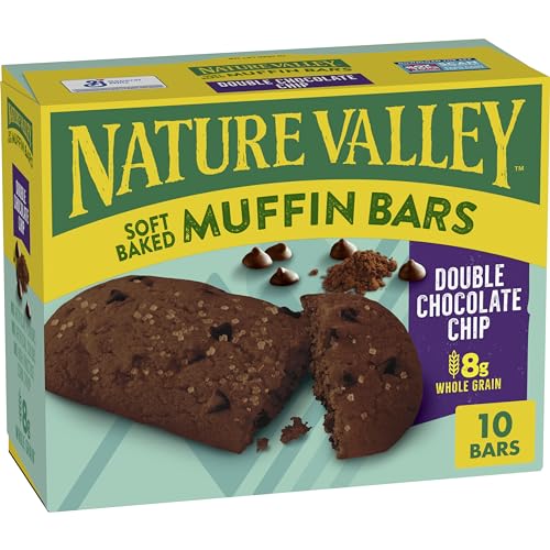 Nature Valley Soft Baked Muffin Bars, Double Chocolate Chip, Made With Whole Grain, 10 Count, 12.4 oz Nature Valley Soft Baked Muffin Bars, Double Chocolate Chip, Made With Whole Grain, 10 Count, 12.4 oz